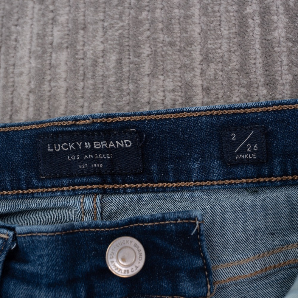Lucky Brand Ava Skinny Ankle Jeans Womens 2/26 Blue Excellent Mid Rise Stretch - Picture 9 of 12